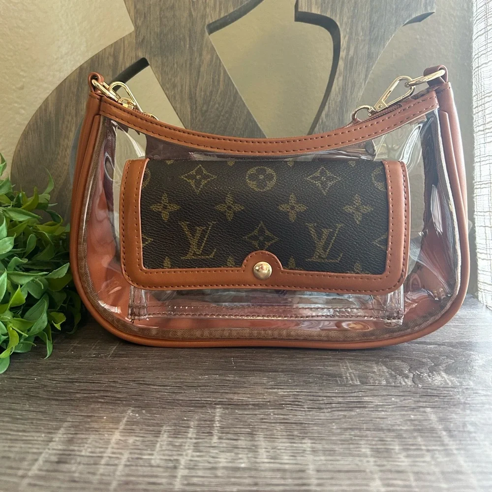 🇺🇸Custom Clear Stadium Bag Adjustable Crossbody Shoulder Purse PVC Concert - Picture 1 of 13
